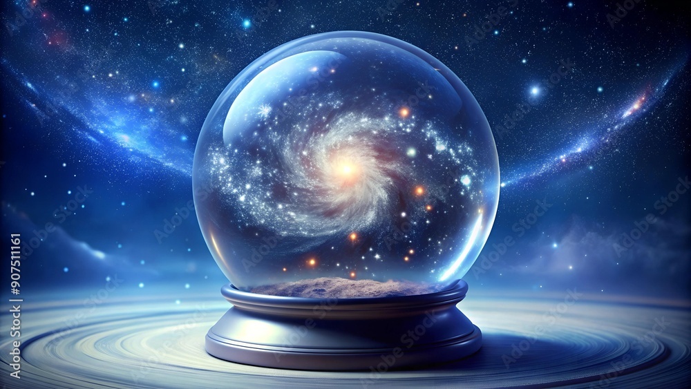 Canvas Prints celestial snow globe: a cosmic wonderland generative ai