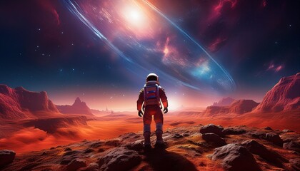 Fototapeta premium A lone astronaut