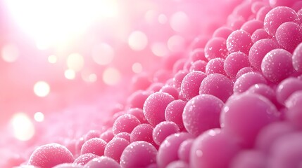 Obraz premium Vibrant Glowing Skin Cell Spheres in Futuristic Cosmetic Sunscreen Abstract