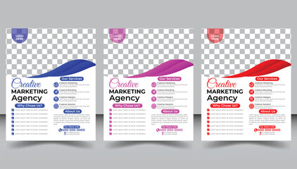 Corporate business flyer template design. marketing, business proposal, promotion, advertise, publication, cover page. new digital marketing flyer set.