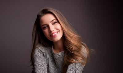 Girl pretty face nice body relaxing  portrait