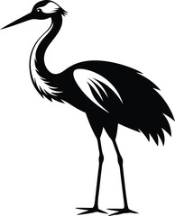 crane black and white Silhouette