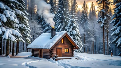 Winter Wonderland Cabin  AI generated