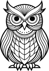 Owl  Black and white Silhouette 