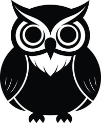 Owl  Black and white Silhouette 