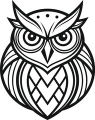 Owl  Black and white Silhouette 
