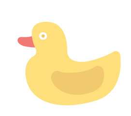 yellow toy duck object flat design vector