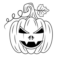 Halloween Pumpkin Line Illustration