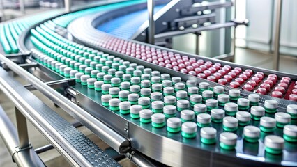 Obraz premium A Symphony of Automation: Conveyor Belt in Motion Generative AI