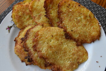 Potato pancakes on a plate