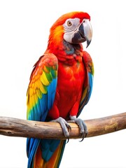 Obraz premium Scarlet Macaw Perched on a Branch.