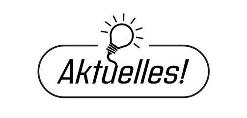 Aktuelles! sign on white background