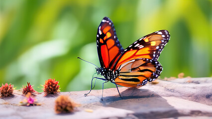 Obraz premium digital render of a monarch butterfly