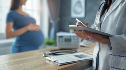 The doctor with pregnant woman