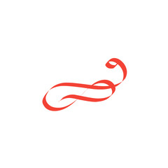 red swoosh vector element