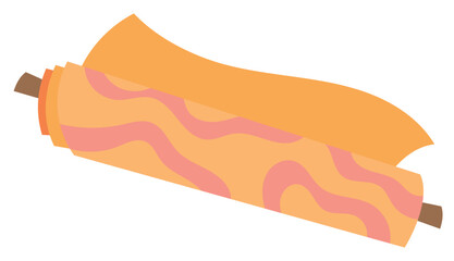 Tailor fabric badge, flat tailor supplies illustration, vector embroidery tool design, doodle dressmaking decoration element, hand drawn sewing craft accessories object,