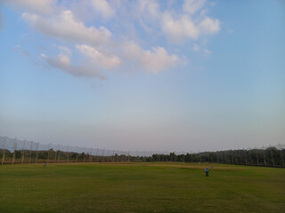 Fototapeta premium photo of a field where you can practice hitting golf balls, usually called a driving range