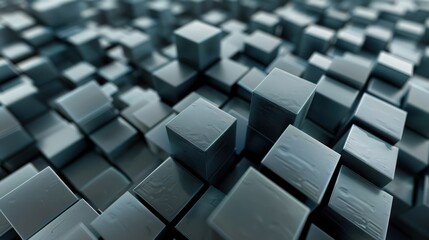 Abstract 3D cubes arranged in a pattern, with shifting perspectives and depth, ideal for dynamic and modern backgrounds.