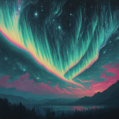 Photograph capturing a serene landscape featuring animals Scenery of natural mountain