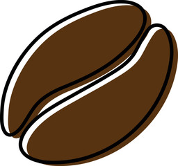 Single Coffee Bean Illustration