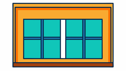 The simple rectangular window  vector art illustration