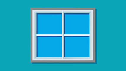 The simple rectangular window  vector art illustration