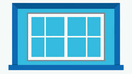 The simple rectangular window  vector art illustration