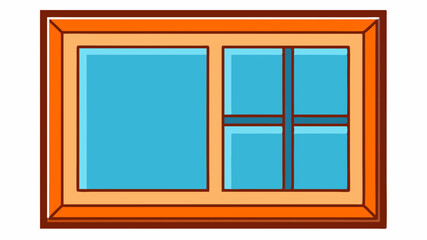 The simple rectangular window  vector art illustration