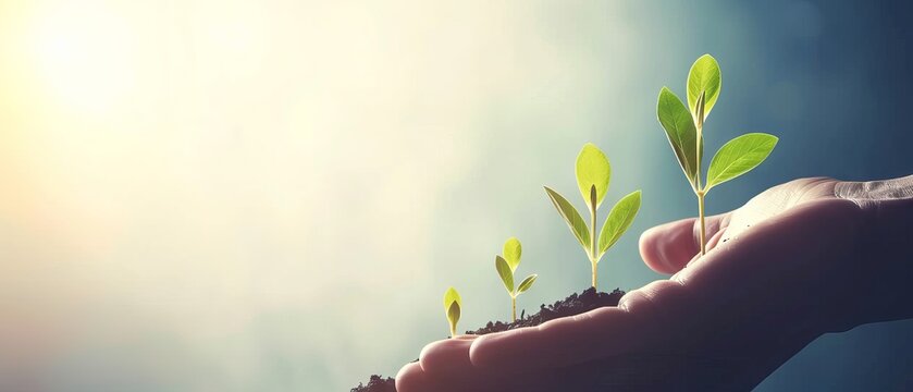 Businessman strategizing for development and growth with focus on increasing positive indicators and business success