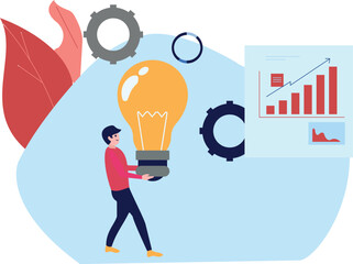 The girl is holding a bulb.