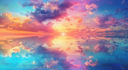 Reflected Sunset with Colorful Clouds