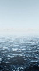 Fototapeta premium Calm Ocean Surface with Subtle Waves and a Hazy Sky.