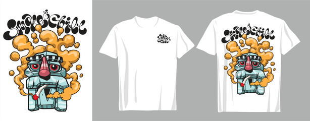 Design T Shirt weeds modern street art graffiti urban theme smoking weed Adobe Illustrator Artwork