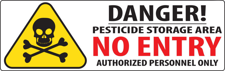 Pesticide storage area warning sign vector.eps