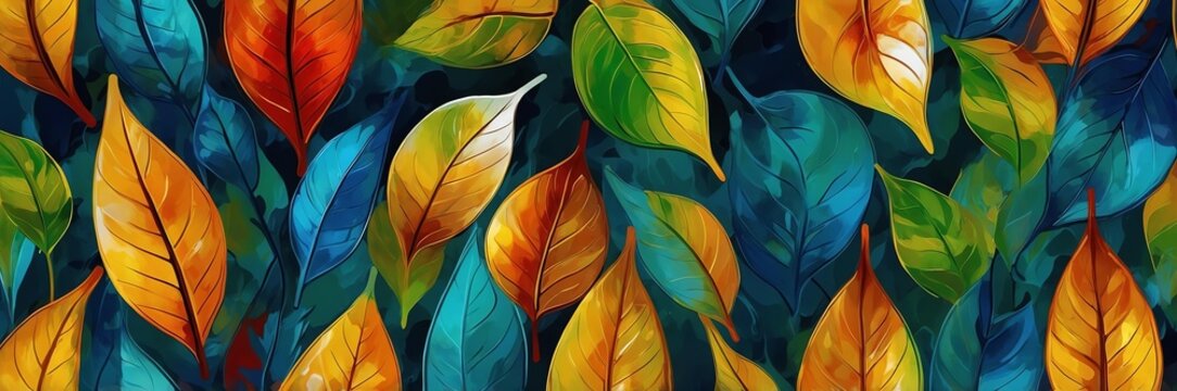 abstract digital glass painting leaf theme for backgro background
