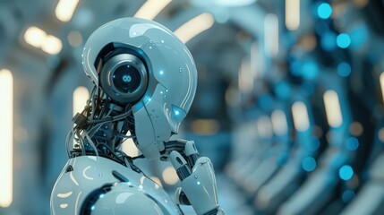 Fototapeta premium Artificial intelligence theme, exploring the future of machine intelligence