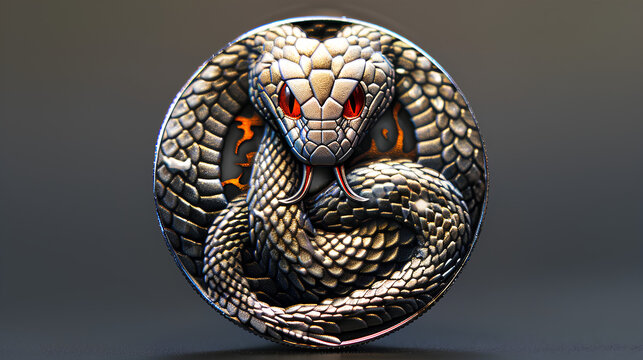 coin with cobra logo