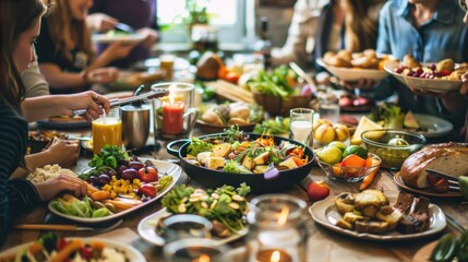 Delicious spread of food at a dinner party.