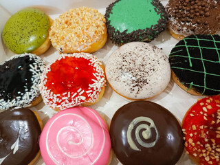 photos of donuts with various types of flavors