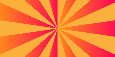 Abstract retro ray sunburst circle light and bright starburst wallpaper. yellow and orange vintage illustration vector sunshine texture. used for template and cartoon, ads texture background.