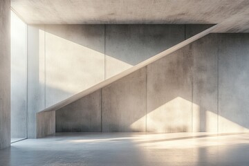 Obraz premium Abstract architecture space, Interior with concrete wall. 3d render, Generative AI