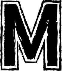 M Sport Grunge Border Alphabet Font