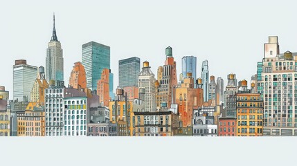 Fototapeta premium Celebrate the historical depth of a city skyline that includes centuries-old architecture