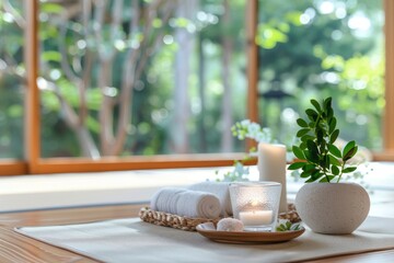 A calm meditation room featuring nutritious snacks provides a space for holistic well-being.