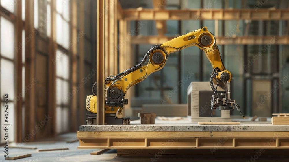 Poster focus on the modularity of robotic systems adapting to various construction tasks, from framing to f