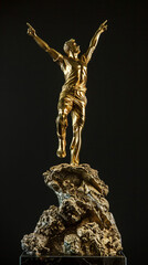 gold trophy cup, gold medal