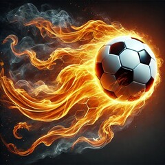 Soccer Ball on Fire in Motion