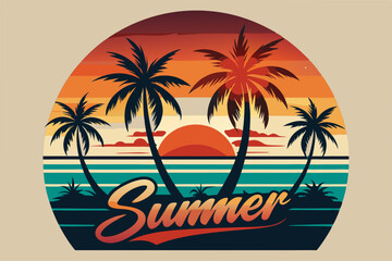 Summer vibes t-shirt design for summer