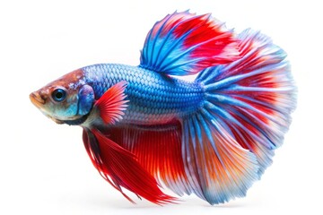 Fototapeta premium Vibrant Siamese Fighting Fish with Long Flowing Fins.
