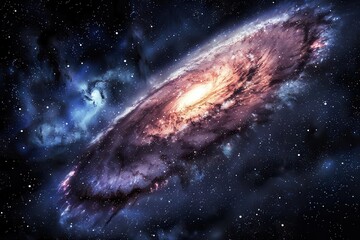 Fototapeta premium A Spiral Galaxy in a Starry Night Sky